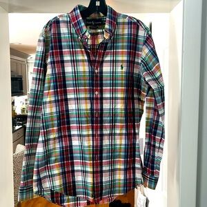 Classic plaid Ralph Lauren button down shirt